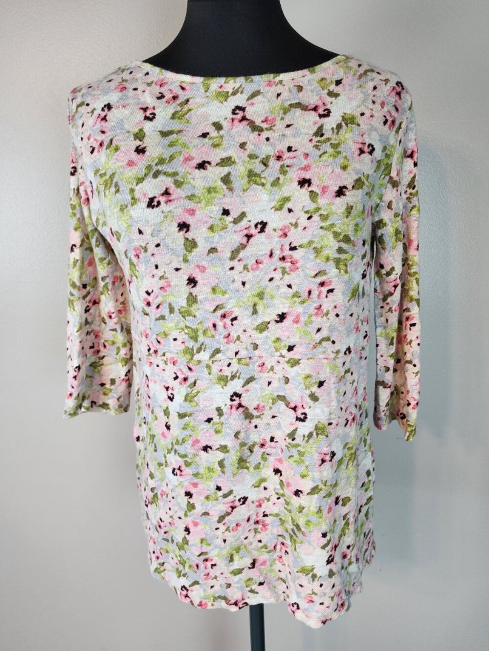 J. Jill Love Linen Top Blouse Medium Floral Cottagecore Soft Lightweight Flowy